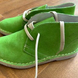 WORN ONCE: Lime green chukkas by GAN, Made in Italy, Size 7